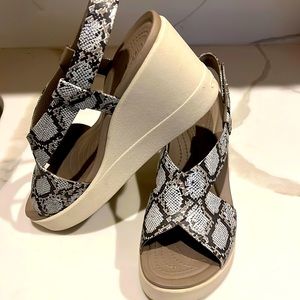 Crocs wedges- snake print